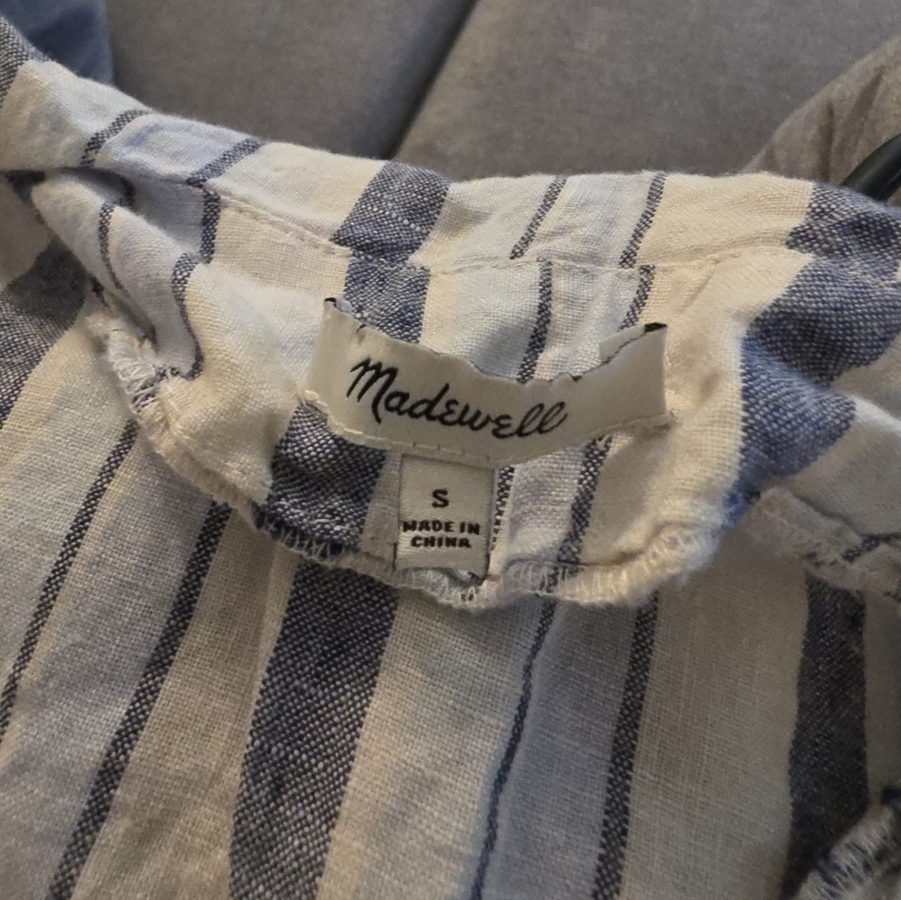 Madewell Blue and White Striped Top
